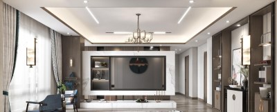 新中式客餐厅3D模型下载